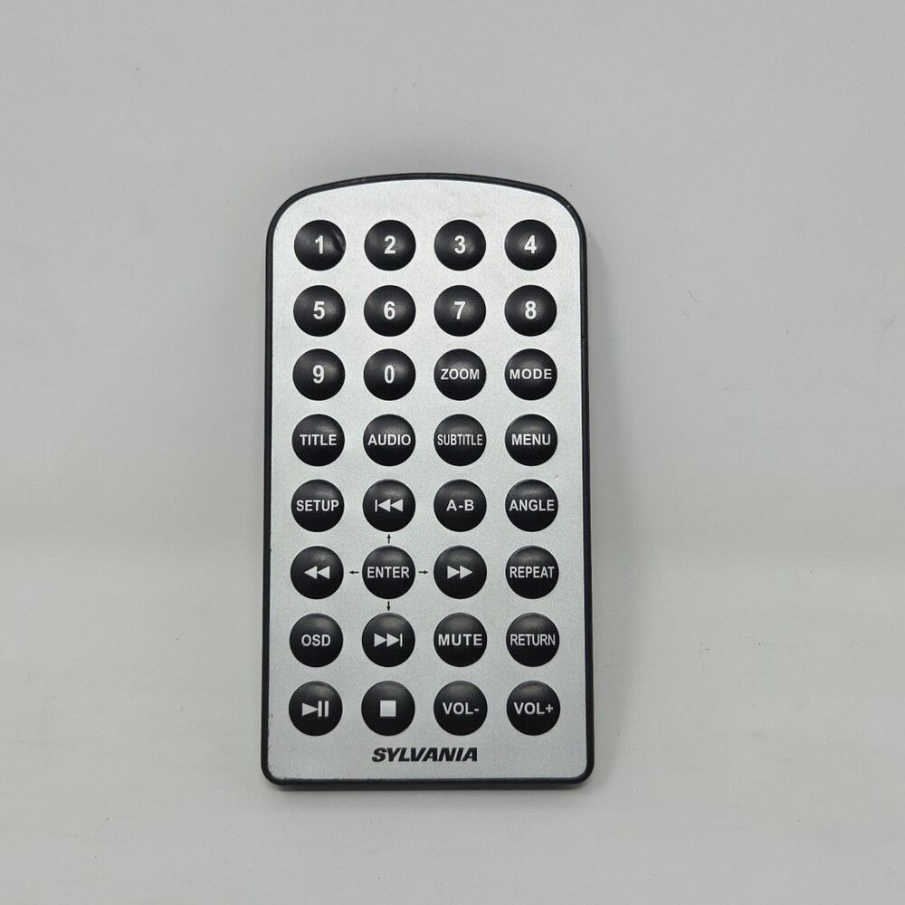 Sylvania SDVD8791 Portable DVD Remote Control Silver OEM Genuine Tested Works!